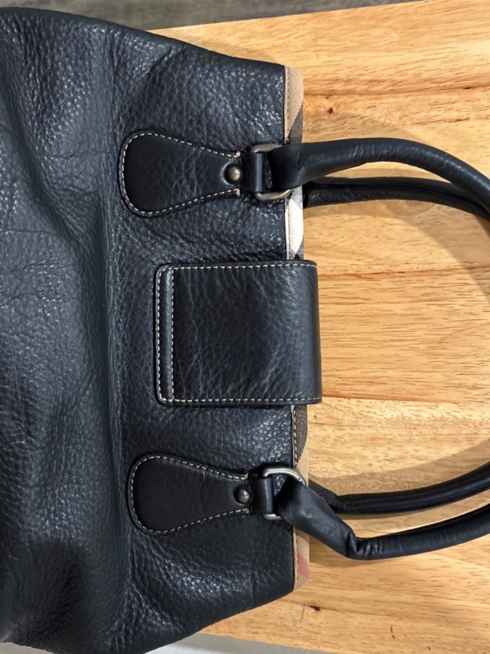 Burberry black leather bag, authentic vintage - Picture 11 of 14
